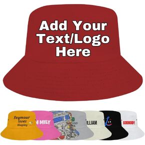 Custom Fishermans Cap with Text & Photo Personalized Bucket Hats for Women Men
