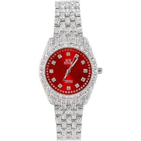 Techno Pave Women's 32mm Iced Out Sleek Diamond Dial Watch