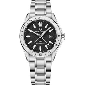 SUZAKU Men Watch Pagani Design GMT Automatic Watches for Men and Women Mechanical Automatic Winding 100M Waterproof Stainless Steel Sapphire Glass(Sky Blue)