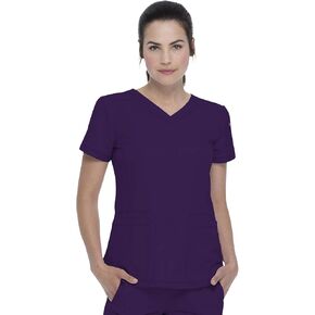 Dickies Dynamix Womens Tops, Athletic-Inspired V-Neck Scrub Top with Four-Way Stretch and Moisture Wicking DK730