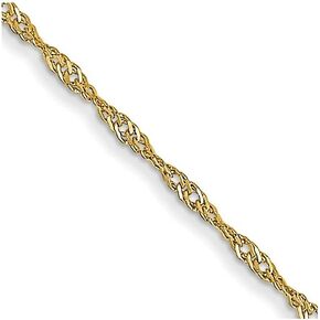 Lex & Lu 14k Yellow Gold 1mm Singapore Chain Necklace