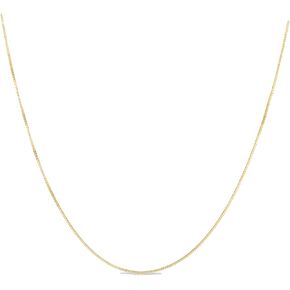 10K Yellow Gold Box chain necklace 0.5mm 18in length in Kuwait