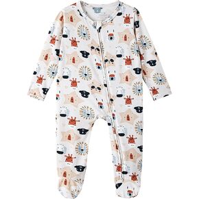 Baby Footie Romper Pajamas Unisex Newborn Infant Footed Pjs Zipper Rompers Viscose from Bamboo Sleepwear