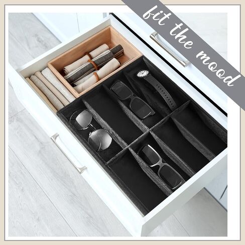 Amylove 4 Pcs Large Glasses Box Tray 8 Grids Stackable Jewelry Display Organizer Detachable Sunglass Holder (Beige) in Saudi Arabia