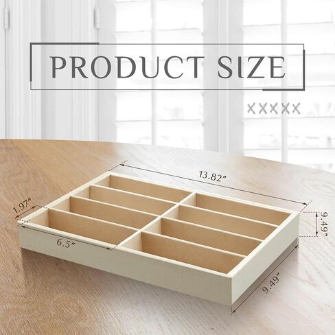 Amylove 4 Pcs Large Glasses Box Tray 8 Grids Stackable Jewelry Display Organizer Detachable Sunglass Holder (Beige) in Saudi Arabia