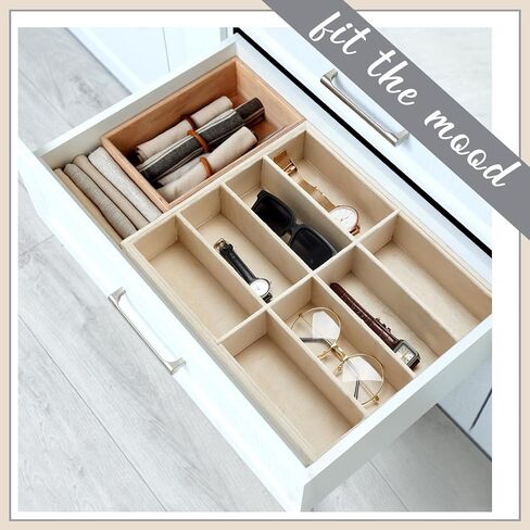 Amylove 4 Pcs Large Glasses Box Tray 8 Grids Stackable Jewelry Display Organizer Detachable Sunglass Holder (Beige) in Saudi Arabia