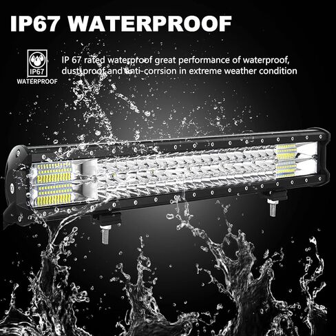Willpower 22 inch LED Work Light Bar, Triple Row 324W Spot Flood Combo Beam Off Road Driving Fog Lights with Mounting Bracket for Pickup SUV ATV UTV Truck Light, 12V 24V in Kuwait