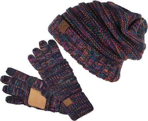 حزمة من قطعتين متطابقتين من Funky Junque: قبعة صغيرة كبيرة الحجم وقفازات للرسائل النصية - Kaleidscope in Kuwait