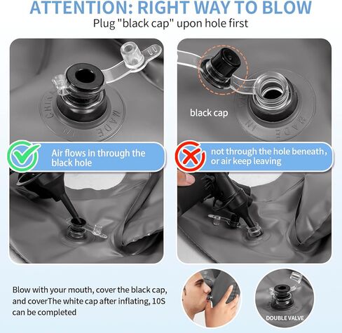 Inflatable Hair Washing Basin for Sink at Home, Portable Shampoo Bowl, Hair Washing Sink for Bedridden, Handicapped, Kids, Seniors, Pregnant, Wheelchair Person at Bedside and Kitchen Sink Use(Black) in Kuwait