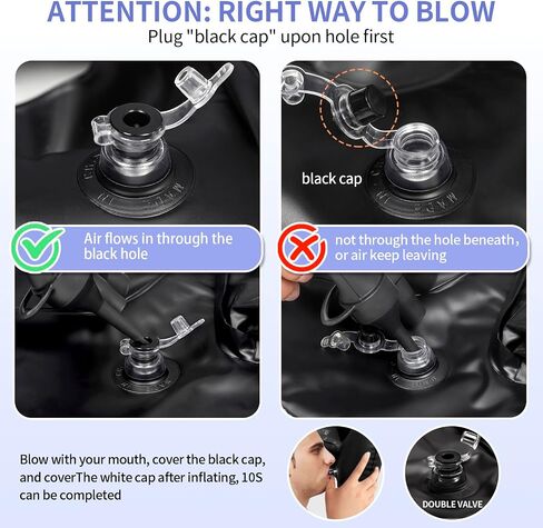Inflatable Hair Washing Basin for Sink at Home, Portable Shampoo Bowl, Hair Washing Sink for Bedridden, Handicapped, Kids, Seniors, Pregnant, Wheelchair Person at Bedside and Kitchen Sink Use(Black) in Kuwait