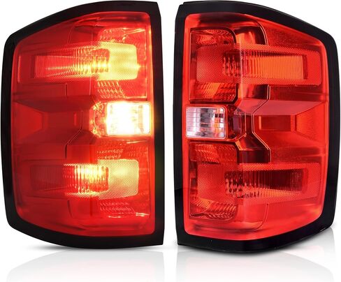 DWVO LED أضواء الفرامل الخلفية تجميع المصابيح الخلفية متوافقة مع 2014-2019 تشيفي سيلفرادو 1500، 2015-2019 تشيفي سيلفرادو 2500 HD/3500 HD، 2019 سيلفرادو 1500 LD، 2015-2019 جي إم سي سييرا 3500 HD - زوج in Saudi Arabia