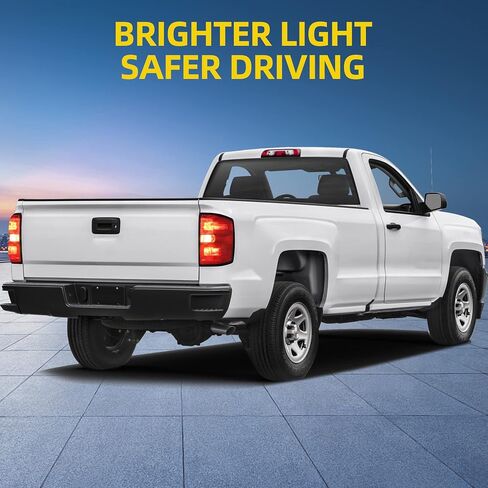DWVO LED أضواء الفرامل الخلفية تجميع المصابيح الخلفية متوافقة مع 2014-2019 تشيفي سيلفرادو 1500، 2015-2019 تشيفي سيلفرادو 2500 HD/3500 HD، 2019 سيلفرادو 1500 LD، 2015-2019 جي إم سي سييرا 3500 HD - زوج in Saudi Arabia