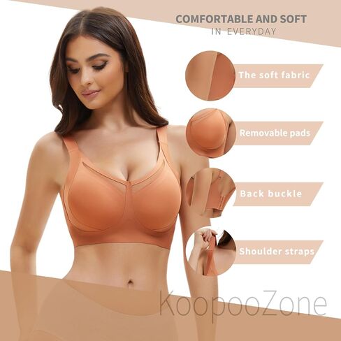 Supportive Push Up Bras for Women No Underwire Full Coverage Bralettes Seamless Everyday Bra with Lift and Support in Saudi Arabia