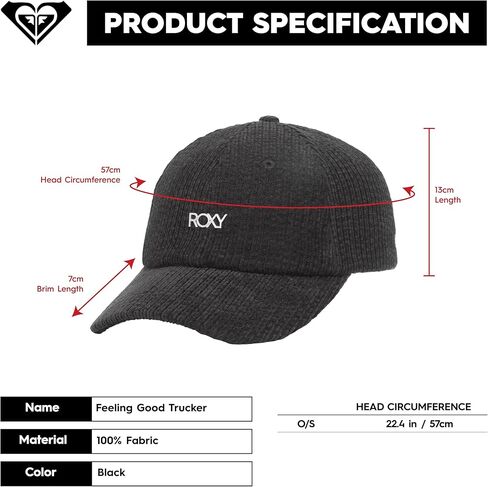 Roxy Women's Feeling Good Trucker Hat - Adjustable Snapback, Curved Brim for Sun Protection in Saudi Arabia
