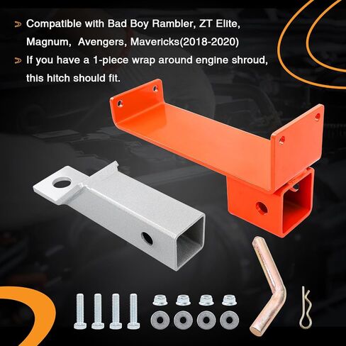 HQPASFY 2" Hitch Kit 093-1118-98 & 093-1111-00 Compatible with Bad Boy Rambler, Magnum, ZT Elite, Avengers, 2018-2020 Mavericks -Orange in Saudi Arabia