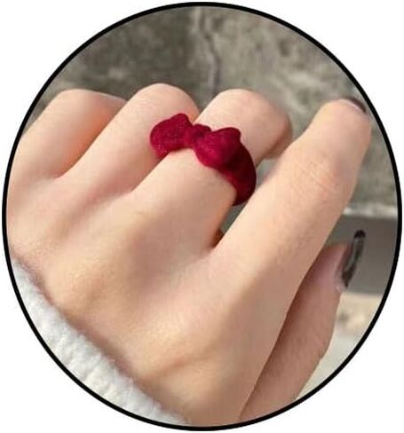 Bow Open Rings for Women Blue Bow Rings Red Bow Rings Black Bow Rings Pile Coating Rings for Women in Saudi Arabia