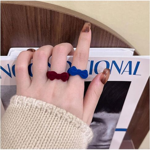 Bow Open Rings for Women Blue Bow Rings Red Bow Rings Black Bow Rings Pile Coating Rings for Women in Saudi Arabia