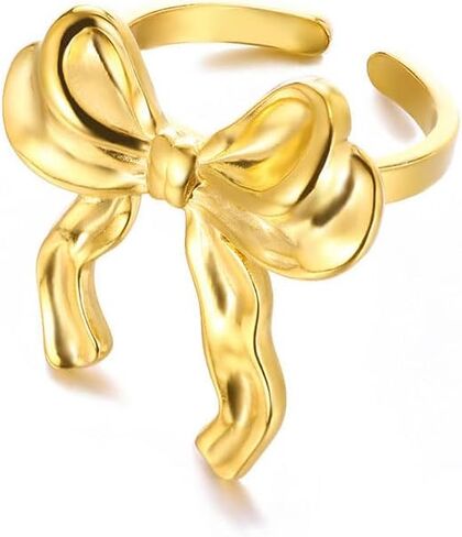 Bow Open Rings for Women Blue Bow Rings Red Bow Rings Black Bow Rings Pile Coating Rings for Women in Saudi Arabia