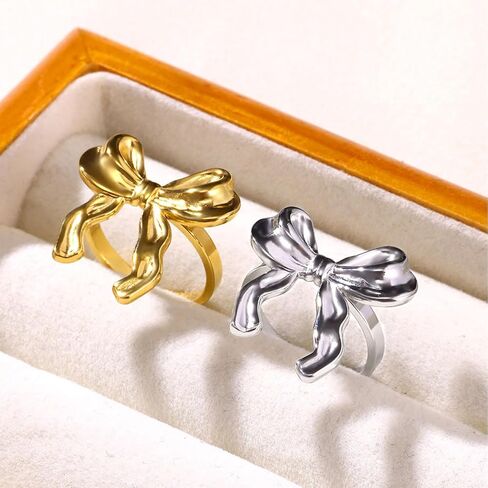 Bow Open Rings for Women Blue Bow Rings Red Bow Rings Black Bow Rings Pile Coating Rings for Women in Saudi Arabia