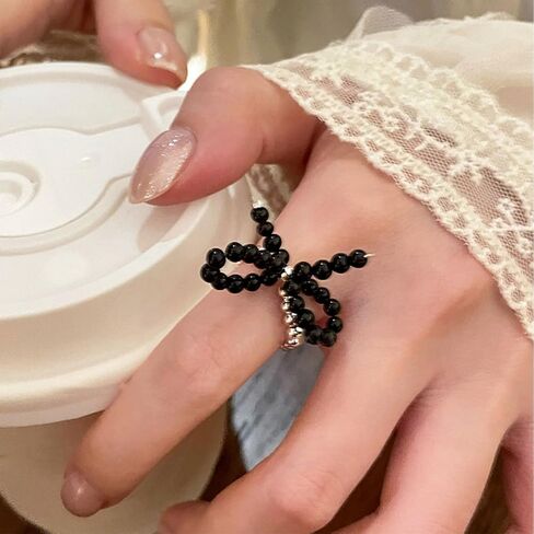 Bow Open Rings for Women Blue Bow Rings Red Bow Rings Black Bow Rings Pile Coating Rings for Women in Kuwait