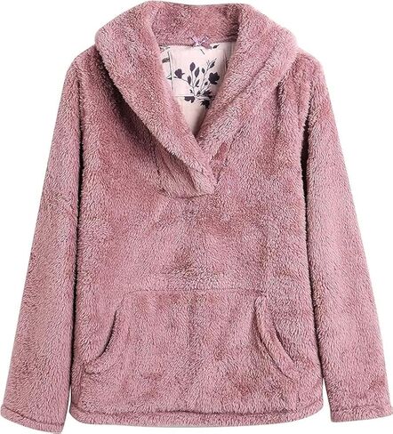 Women's Casual Warm Wool Top Fluffy Plush Womens Pullover with Large Pockets in Saudi Arabia