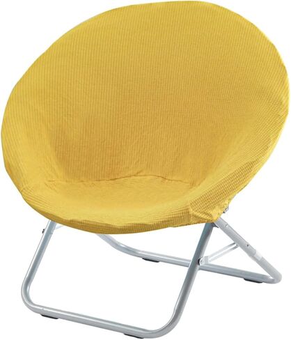Saucer Chair Covers Stretch Round Moon Saucer Chair Cover Slipcovers Jacquard Foldable Saucer Chair Cover Cozy Chair Slipcovers Protector for Bedroom Yellow in Kuwait