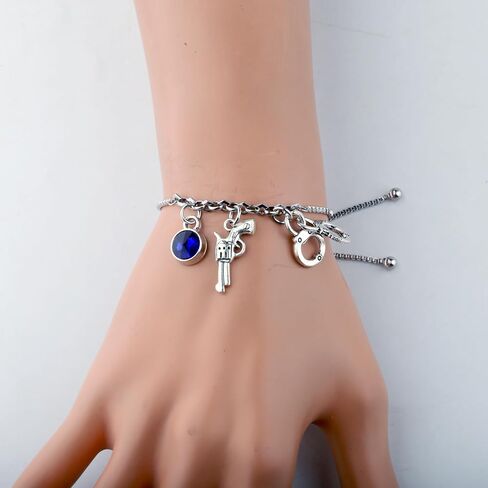 BLEOUK Police Wife Bracelet Police Wife Gift Thin Blue Line Jewelry Police Officer Wife Bracelet Anniversary Jewelry For Wife in Kuwait