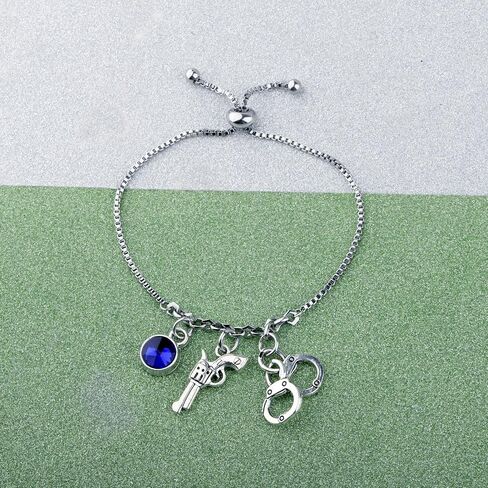 BLEOUK Police Wife Bracelet Police Wife Gift Thin Blue Line Jewelry Police Officer Wife Bracelet Anniversary Jewelry For Wife in Kuwait