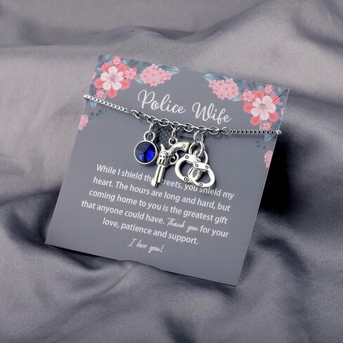 BLEOUK Police Wife Bracelet Police Wife Gift Thin Blue Line Jewelry Police Officer Wife Bracelet Anniversary Jewelry For Wife in Kuwait
