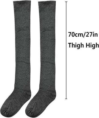 Bestjybt Women Plus Size Thigh High Socks Extra Long Over Knee Socks Warm Thick Leg Warmers Boot Stockings, Medium-Large in Saudi Arabia