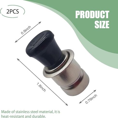 2 قطعة ولاعة سجائر منبثقة بقوة 12 فولت، 1.8 بوصة × 0.9 بوصة × 0.79 بوصة، تسخين سريع من الفولاذ المقاوم للصدأ + مقبس ولاعة سجائر بحلقة سيراميك معزولة، مناسب لمعظم موديلات السيارات (أسود وفضي) in Kuwait