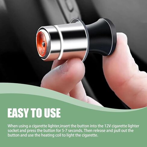 2 قطعة ولاعة سجائر منبثقة بقوة 12 فولت، 1.8 بوصة × 0.9 بوصة × 0.79 بوصة، تسخين سريع من الفولاذ المقاوم للصدأ + مقبس ولاعة سجائر بحلقة سيراميك معزولة، مناسب لمعظم موديلات السيارات (أسود وفضي) in Kuwait