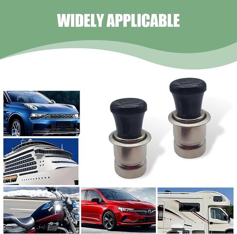 2 قطعة ولاعة سجائر منبثقة بقوة 12 فولت، 1.8 بوصة × 0.9 بوصة × 0.79 بوصة، تسخين سريع من الفولاذ المقاوم للصدأ + مقبس ولاعة سجائر بحلقة سيراميك معزولة، مناسب لمعظم موديلات السيارات (أسود وفضي) in Kuwait