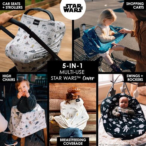 Milk Snob Star Wars Original 5-in-1 Cover - Nursing Cover for Breastfeeding - Baby Car Seat Cover, Carseat Canopy & Stroller - Essential All-in-One Cover - Gift for Mom, Baby (Endor Escape) in Kuwait