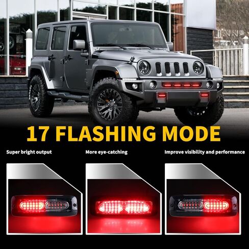 4PCS 12-LED Red Strobe Lights, LED Emergency Strobe Lights Surface Mount Strobe Lights Kit LED Mini Grille Light Strobe Lights for Trucks Vehicles Trailer Bus 12-24V (Red) in Kuwait