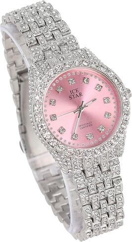 Techno Pave Women's 32mm Iced Out Sleek Diamond Dial Watch in Saudi Arabia