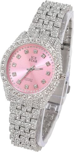 Techno Pave Women's 32mm Iced Out Sleek Diamond Dial Watch in Saudi Arabia