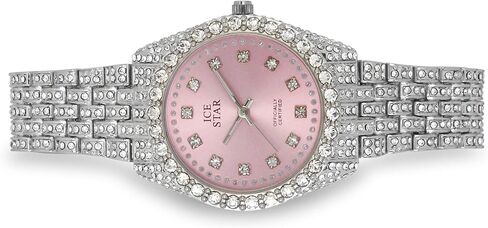 Techno Pave Women's 32mm Iced Out Sleek Diamond Dial Watch in Saudi Arabia