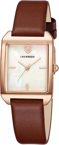 L LAVAREDO Women's Leather Strap Watch Waterproof Analog Watches Rectangle Dress Watch for Women Retro Ladies Wrist Watch in Saudi Arabia