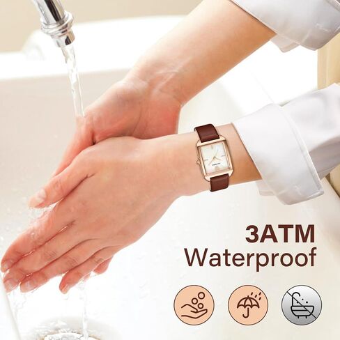 L LAVAREDO Women's Leather Strap Watch Waterproof Analog Watches Rectangle Dress Watch for Women Retro Ladies Wrist Watch in Saudi Arabia