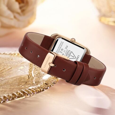 L LAVAREDO Women's Leather Strap Watch Waterproof Analog Watches Rectangle Dress Watch for Women Retro Ladies Wrist Watch in Saudi Arabia