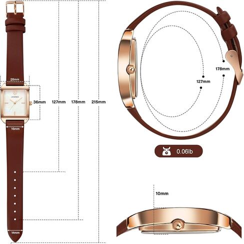 L LAVAREDO Women's Leather Strap Watch Waterproof Analog Watches Rectangle Dress Watch for Women Retro Ladies Wrist Watch in Saudi Arabia