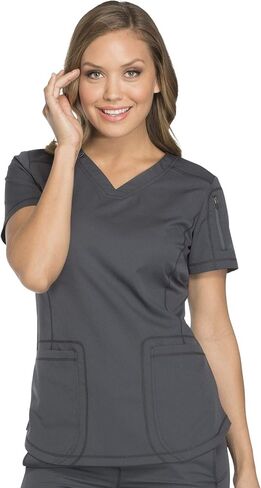 Dickies Dynamix Womens Tops, Athletic-Inspired V-Neck Scrub Top with Four-Way Stretch and Moisture Wicking DK730 in Kuwait