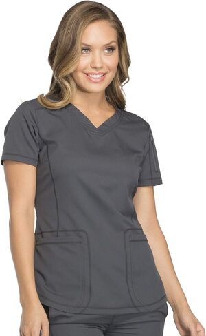 Dickies Dynamix Womens Tops, Athletic-Inspired V-Neck Scrub Top with Four-Way Stretch and Moisture Wicking DK730 in Kuwait
