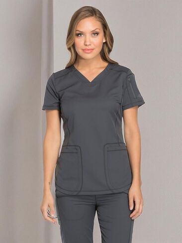 Dickies Dynamix Womens Tops, Athletic-Inspired V-Neck Scrub Top with Four-Way Stretch and Moisture Wicking DK730 in Kuwait