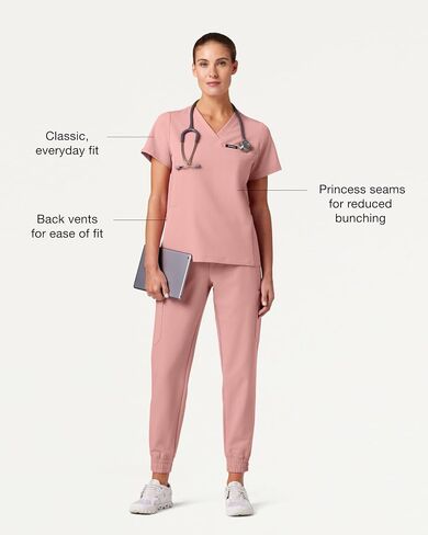 Jaanuu Magna Women's 3-Pocket Classic V-Neck Scrub Top in Saudi Arabia