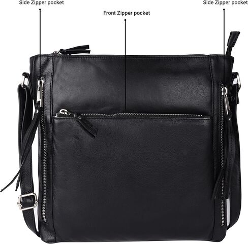 Grace Soft Napa Real Leather Large Cross body handbag-Double Zip Premium Sling Crossover Shoulder Bag for Women in Saudi Arabia