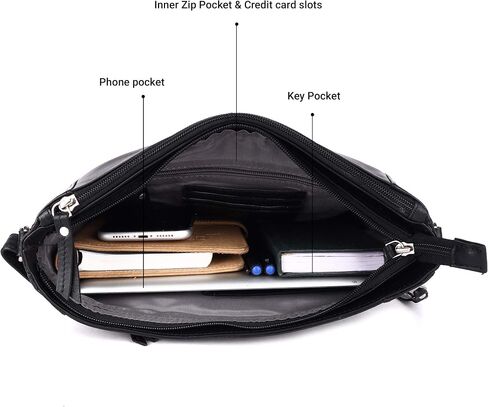 Grace Soft Napa Real Leather Large Cross body handbag-Double Zip Premium Sling Crossover Shoulder Bag for Women in Saudi Arabia