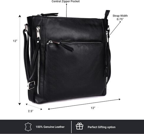 Grace Soft Napa Real Leather Large Cross body handbag-Double Zip Premium Sling Crossover Shoulder Bag for Women in Saudi Arabia