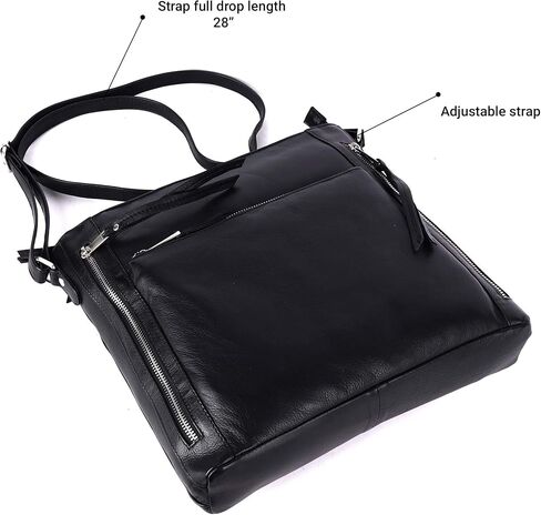 Grace Soft Napa Real Leather Large Cross body handbag-Double Zip Premium Sling Crossover Shoulder Bag for Women in Saudi Arabia